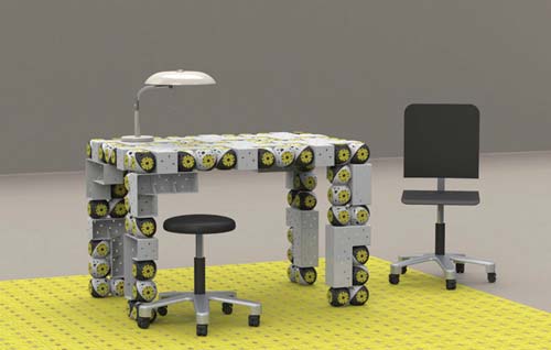 Использование модульных роботов со встроенными моторами позволит создать трансформирующуюся  мебель